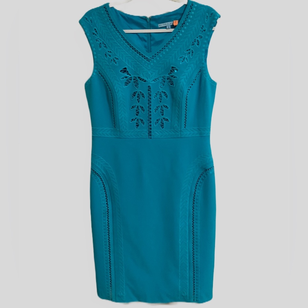 ANTONIO MELANI Teal Blue Sleeveless Midi Dress